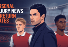 Injury Updates and Return Dates for Saka, Odegaard and Calafiori ahead of Man City clash