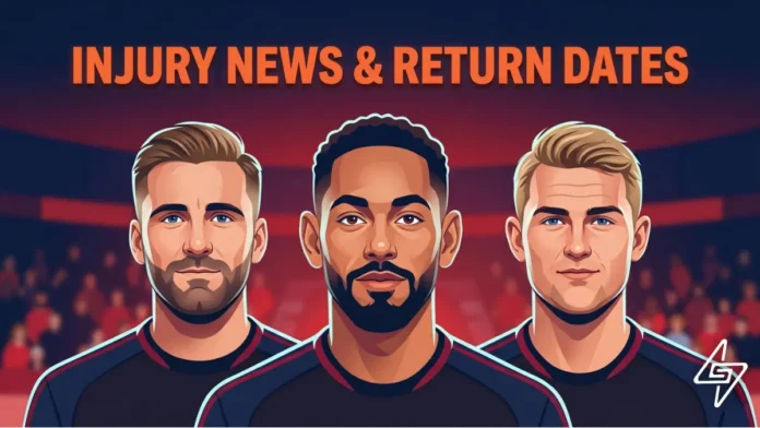 Injury News & Return Dates Manchester United
