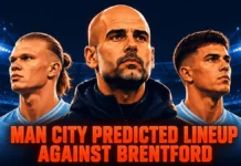 Haaland Starts | 4-2-3-1 Manchester City Predicted Lineup against Brentford Manchester City