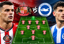 Granit Xhaka to start? Sunderland’s predicted 4-2-3-1 starting lineup against Brighton & Hove Albion Sunderland predicted XI vs Brighton